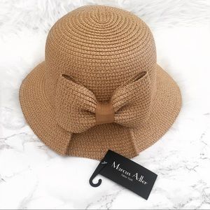 Marcus Adler tan bucket hat with bow detail NWT